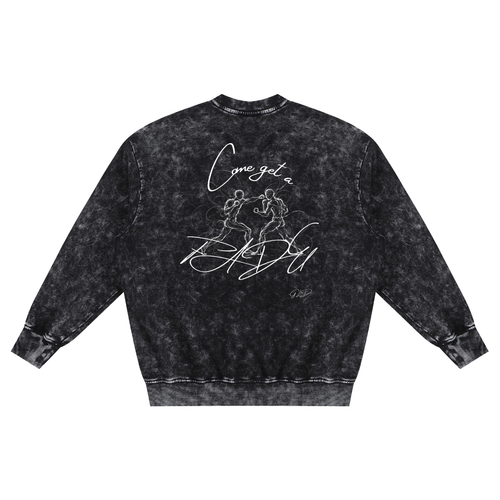 "Come Get a Fade" Hand-Frayed Sweatshirt