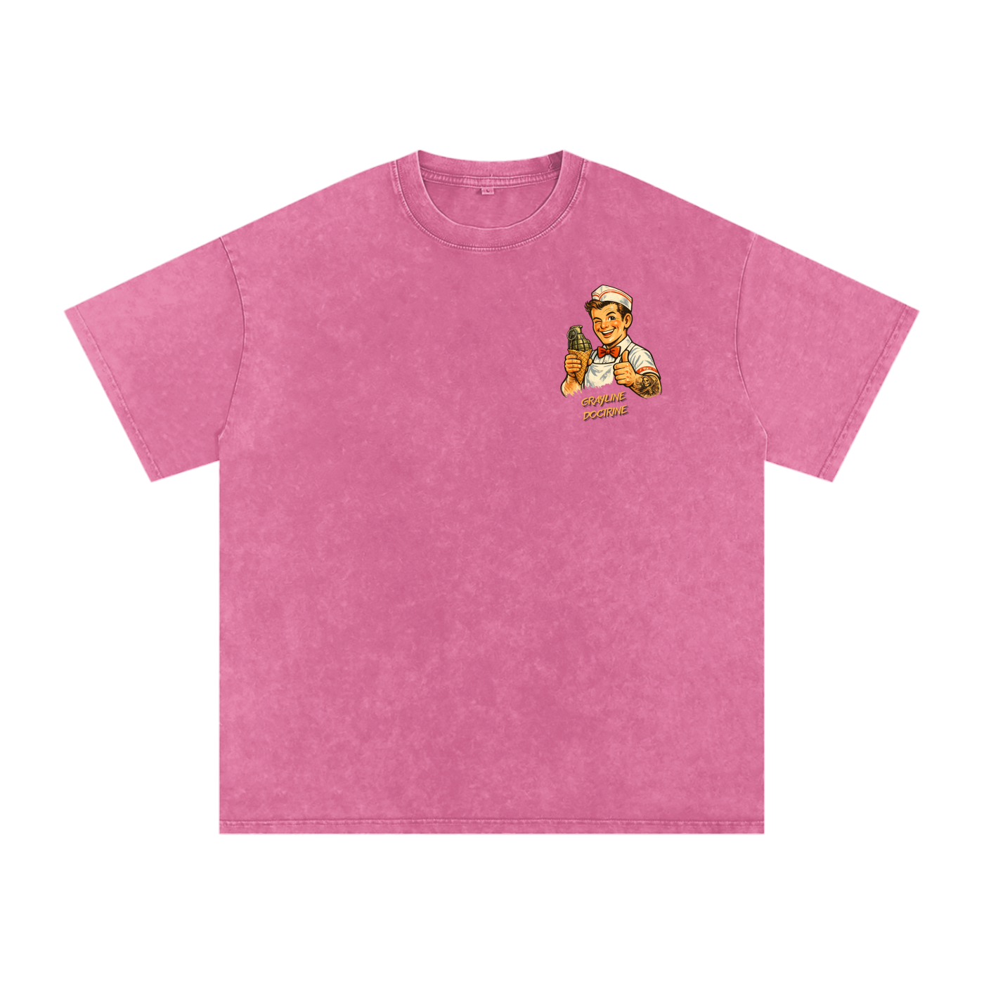 "It's a Cold World" Snow Washed Oversized Cotton T-Shirt