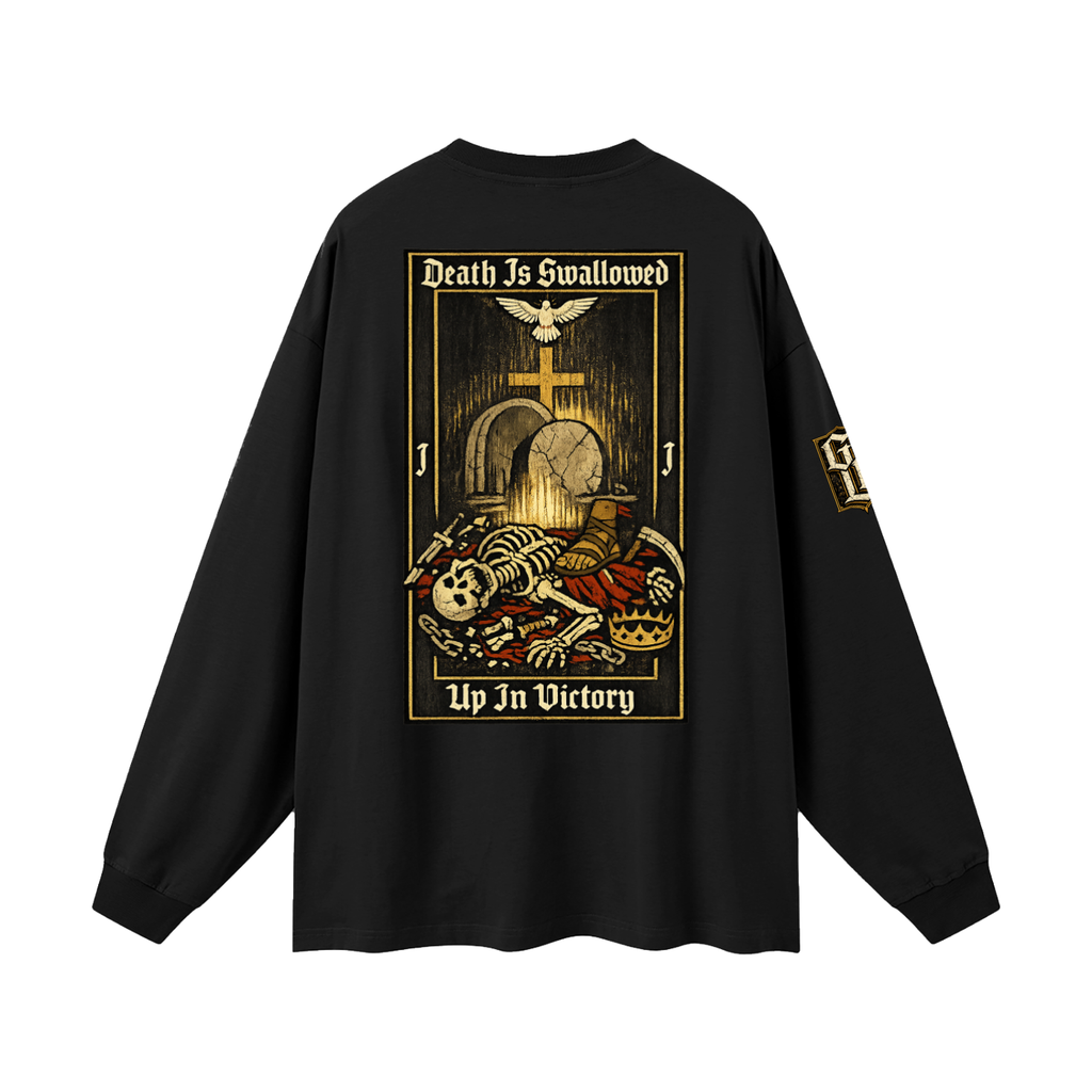 "1 Corinthians 15:54" Oversized Long Sleeve T-Shirt
