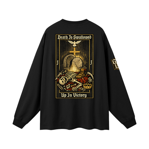 "1 Corinthians 15:54" Oversized Long Sleeve T-Shirt