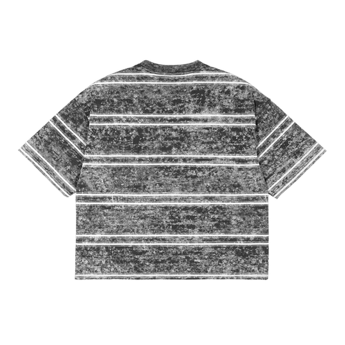 "Art is Subjective" Snow Washed Striped Boxy T-Shirt