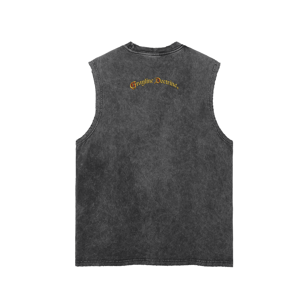 "Via Dolorosa" Frayed Hem Tank Top