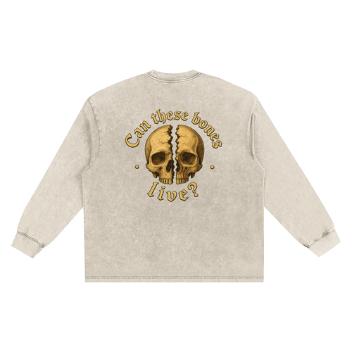 "Can These Bones Live?" Snow Washed Frayed Edge T-Shirt