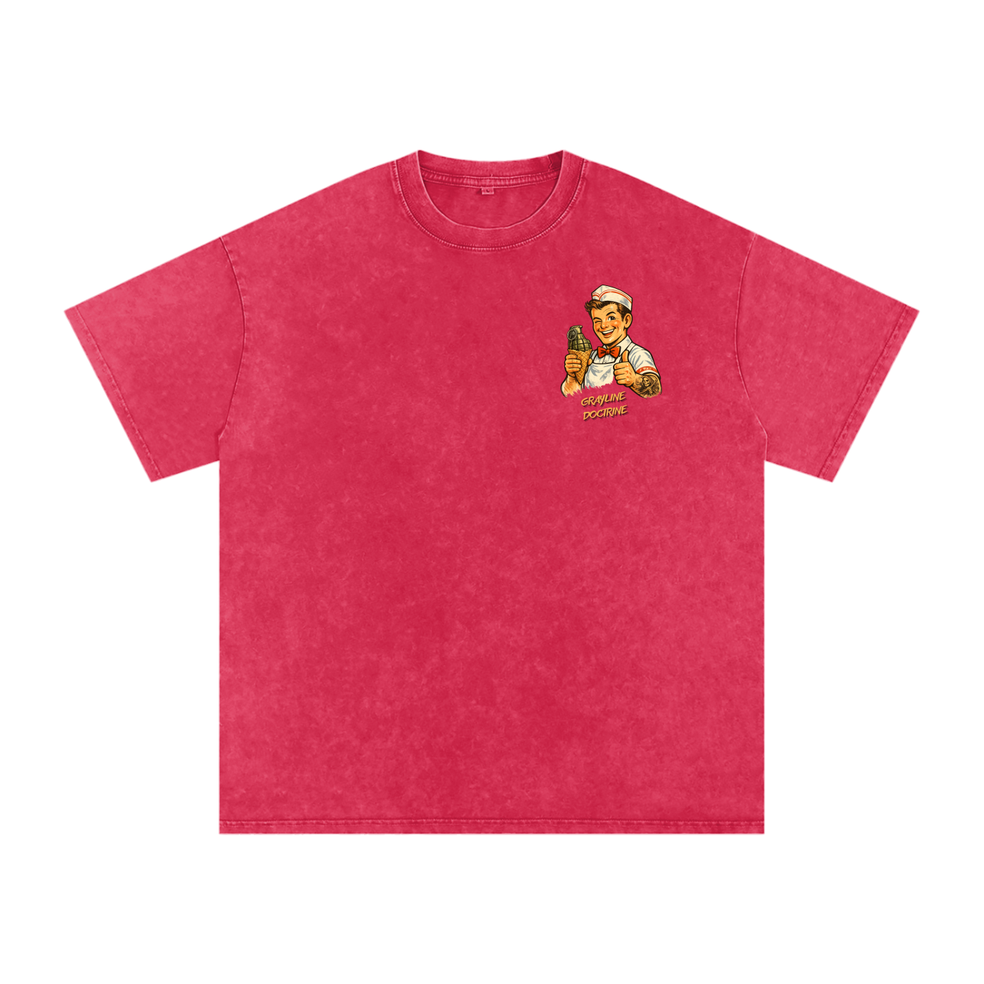 "It's a Cold World" Snow Washed Oversized Cotton T-Shirt