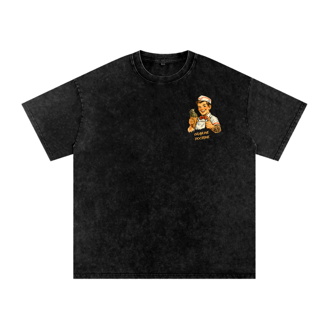 "It's a Cold World" Snow Washed Oversized Cotton T-Shirt
