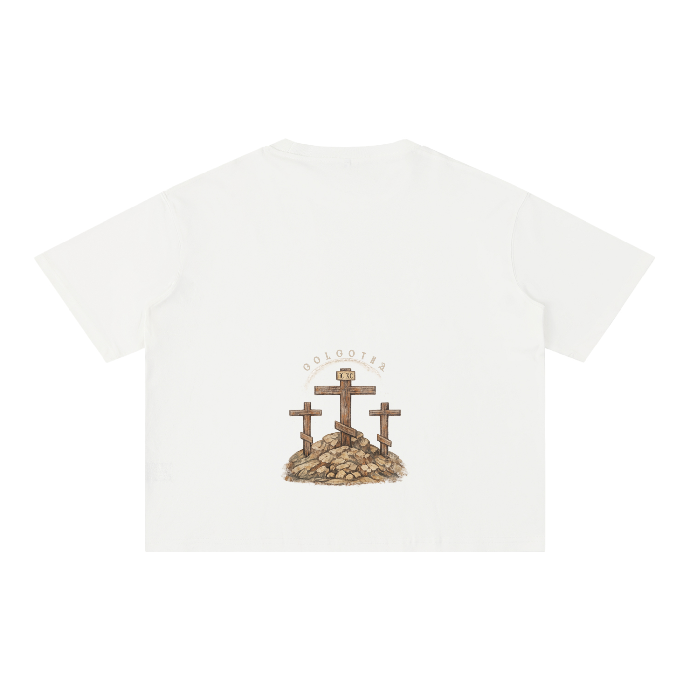 "Golgotha" Mineral Wash Boxy Cotton T-Shirt