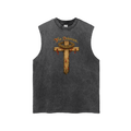 "Via Dolorosa" Frayed Hem Tank Top