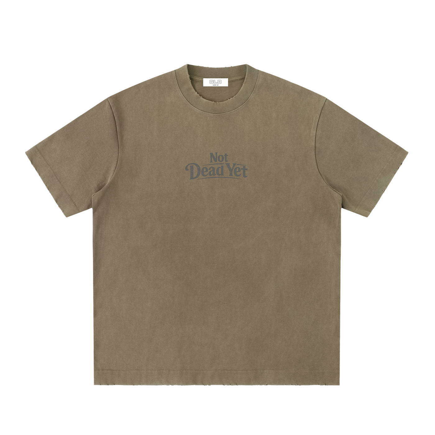 "Not Dead Yet" Heavyweight Vintage Washed Frayed T-Shirt