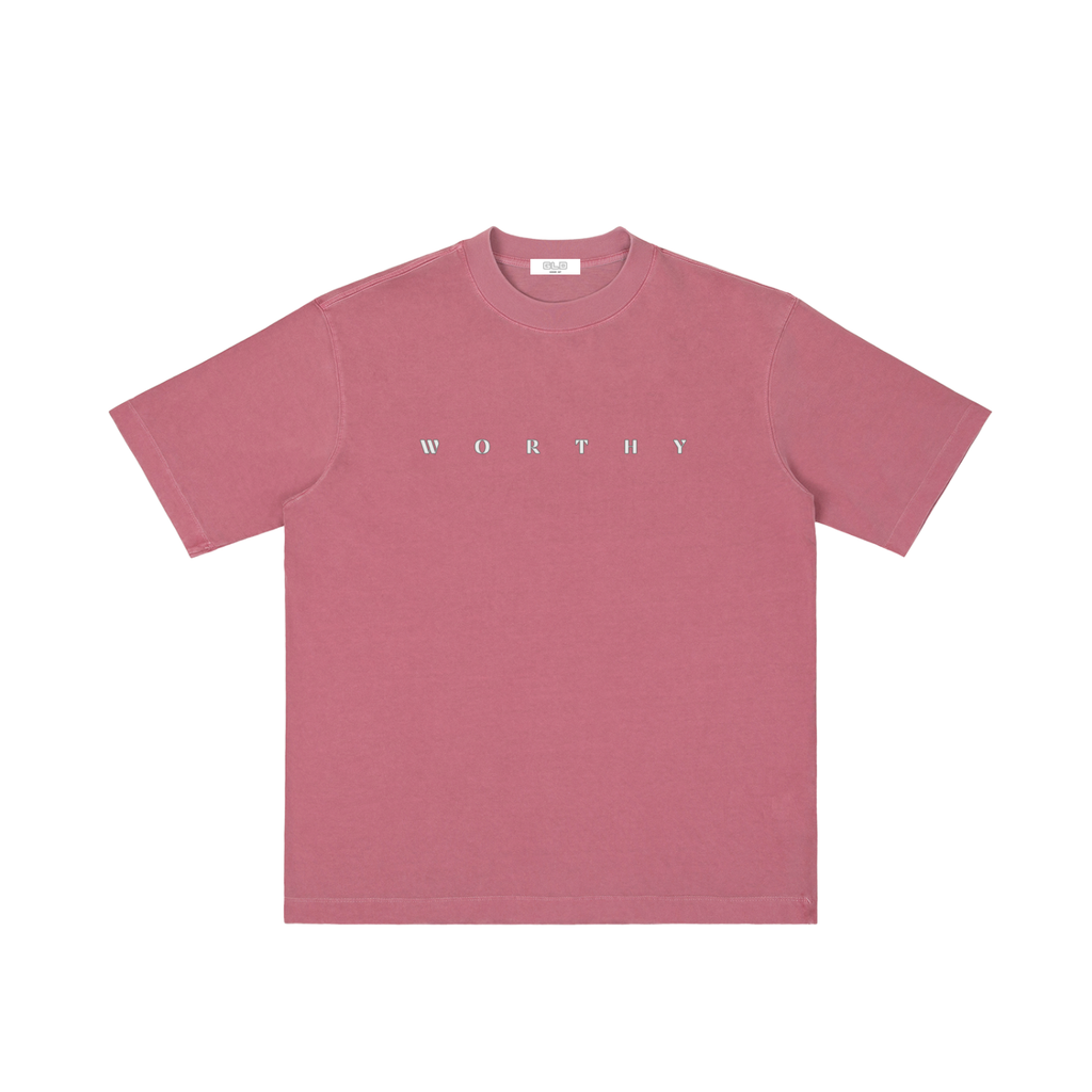 "WORTHY" Vintage Wash Drop Shoulder T-shirt