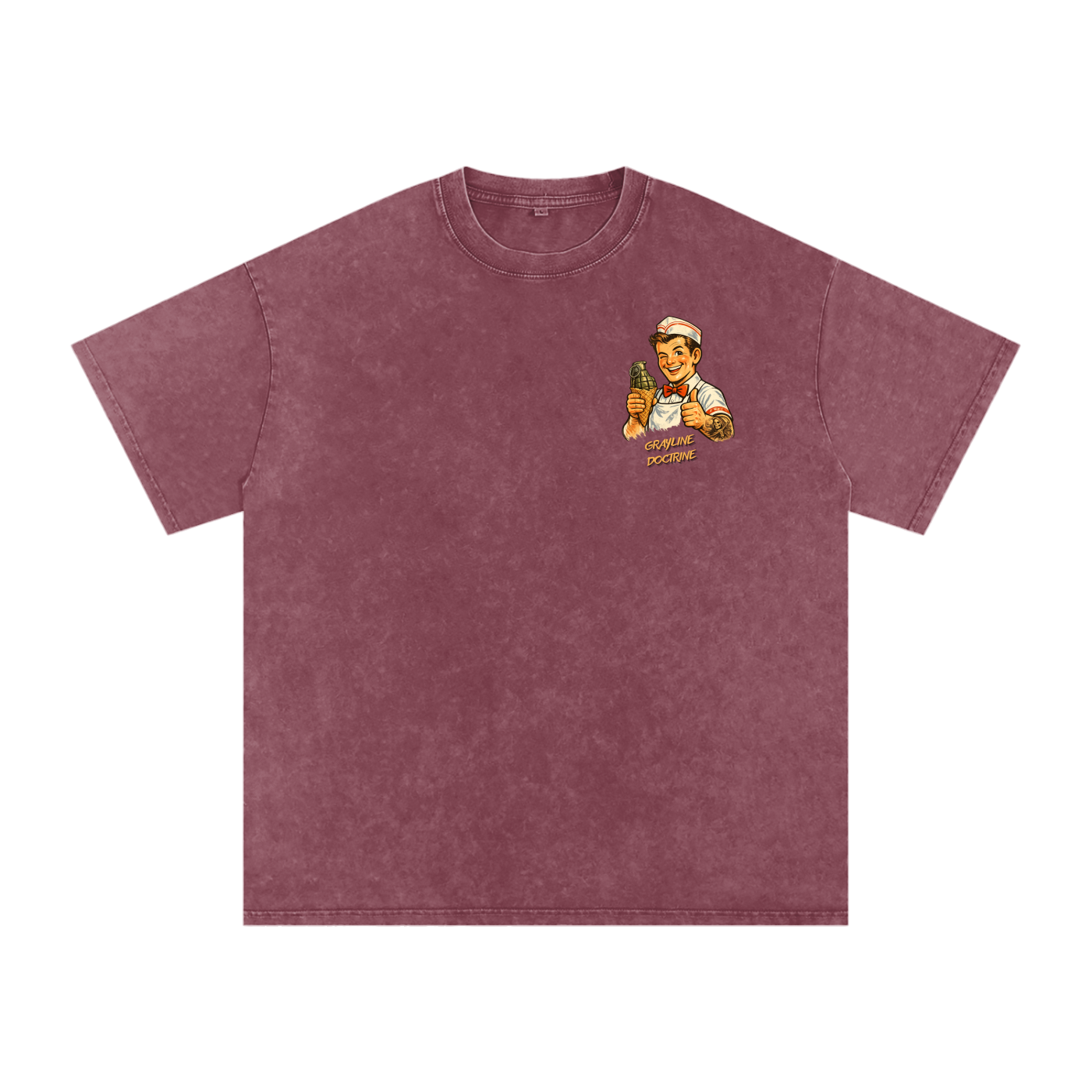 "It's a Cold World" Snow Washed Oversized Cotton T-Shirt